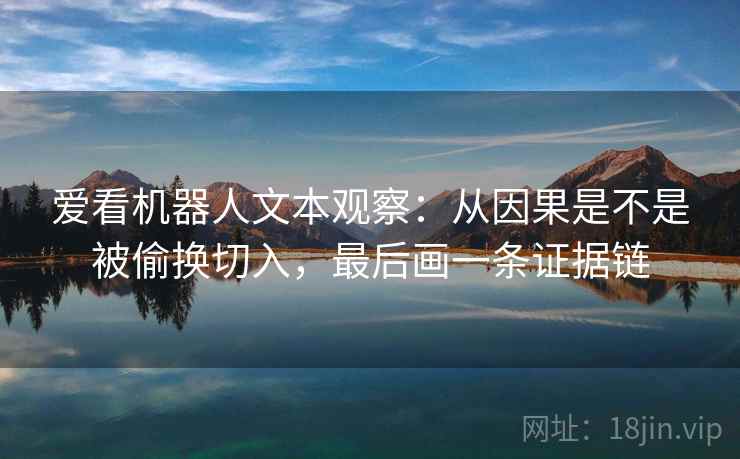 爱看机器人文本观察：从因果是不是被偷换切入，最后画一条证据链